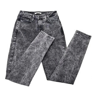 Forever 21 Skinny Jeans Women's Size 26 Black Mid Rise‎ Charcoal Wash Distressed